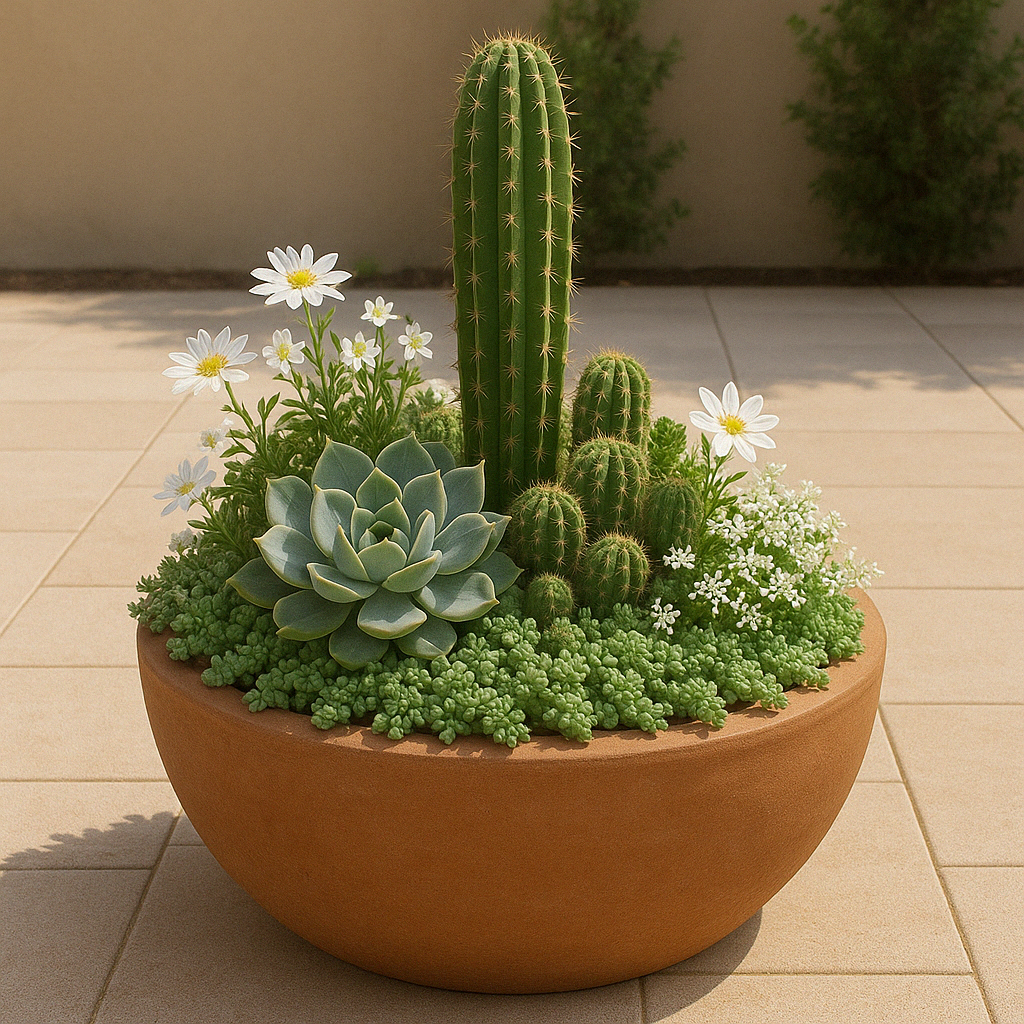 Composition de cactus. Image générée par IA